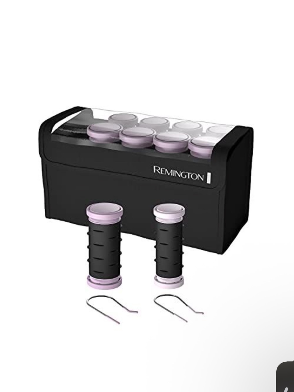 Remington Black and Light Pink Heated Roller Set with Carry Case
